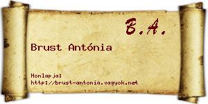 Brust Antónia névjegykártya